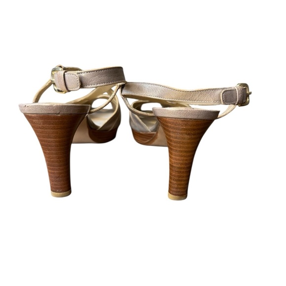 💎 Vintage Stuart Weitzman Silver Strappy‎ Platform Heels Size 8.5 💎 - Picture 4 of 6